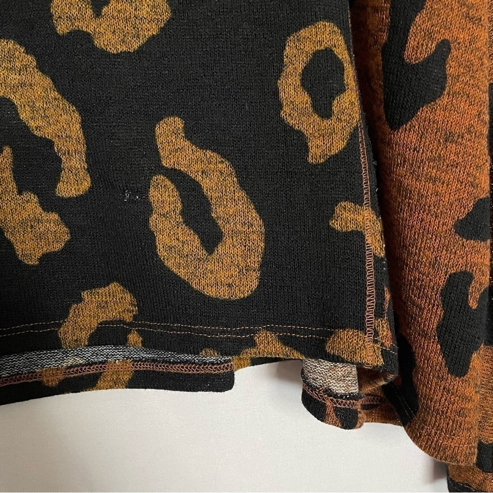 ENTRO Boho Mixed Leopard Print Oversized Dolman Sleeve Lightweight Sweater Top - Picture 14 of 14